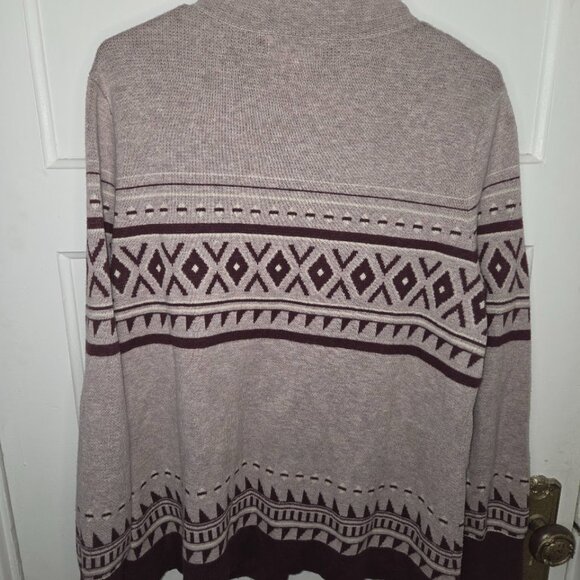 Cynthia Rowley Zip Up Women's Sweater - Purple w/deep purple design - Size XL - Picture 2 of 3